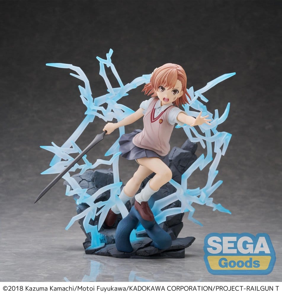 A Certain Scientific Railgun T Mikoto Misaka FIGURIZMa figure by SEGA with electric effects – front view