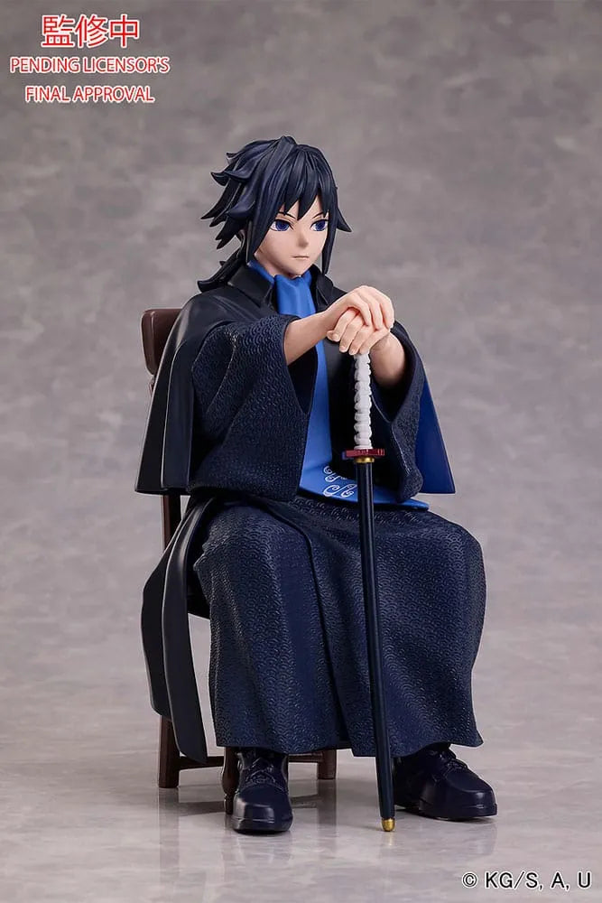 Giyu Tomioka seated Aniplex figure in traditional outfit – left side view