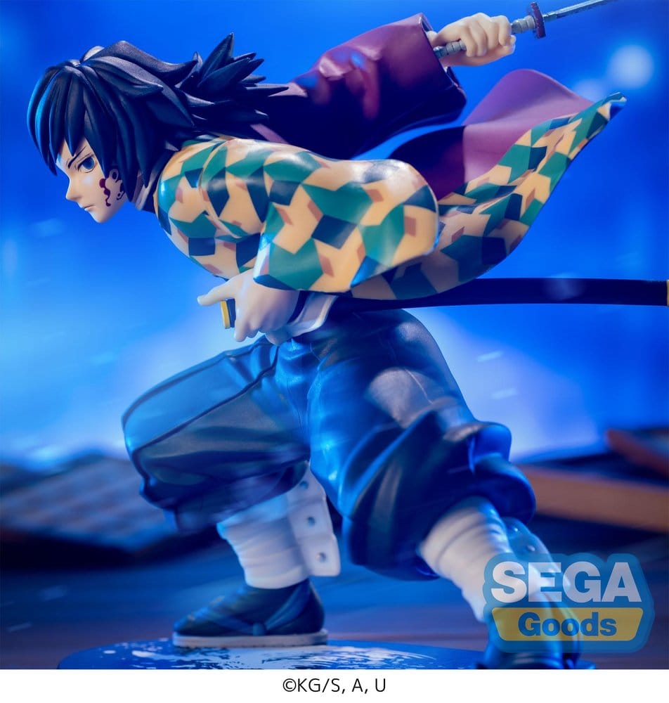 Demon Slayer Giyu Tomioka Xross Link figure with Nichirin sword – right side view