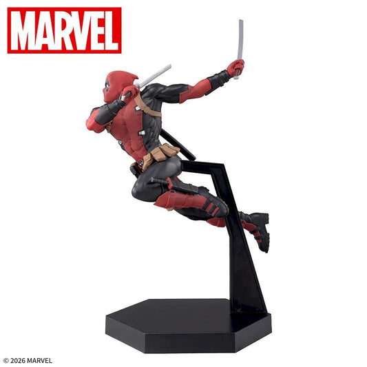 Marvel Deadpool Luminasta Ver. 2 SEGA figure with dual katanas – left side view