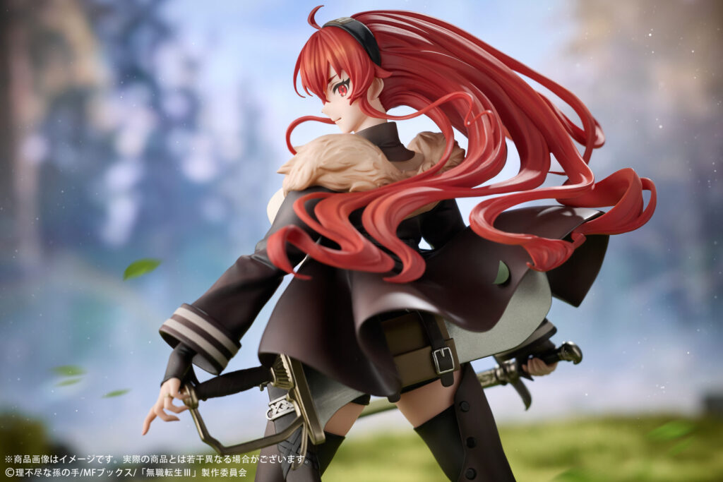 Close-up of Eris Boreas Greyrat Hobby Sakura figure showing facial and red hair details