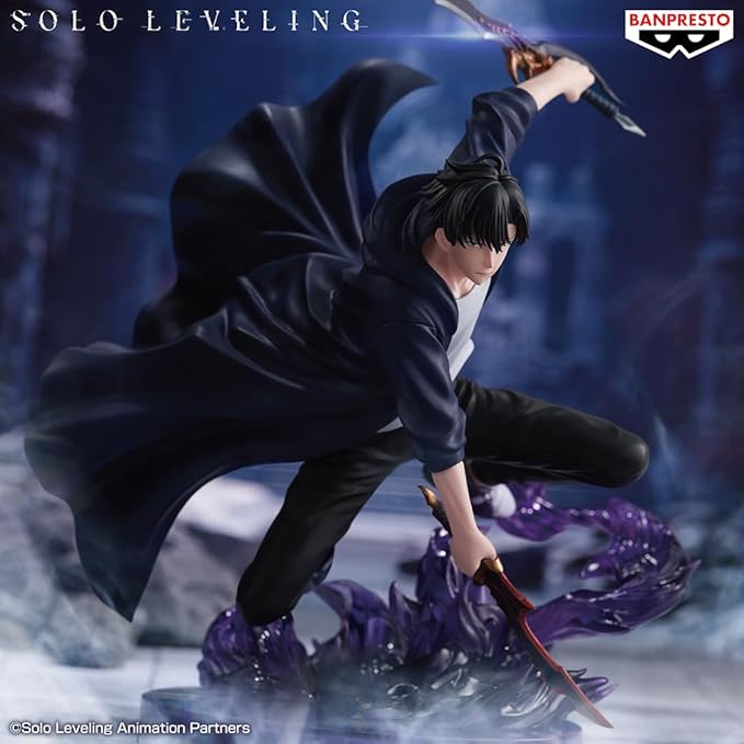 Sung Jinwoo Banpresto figure from Solo Leveling – front action view